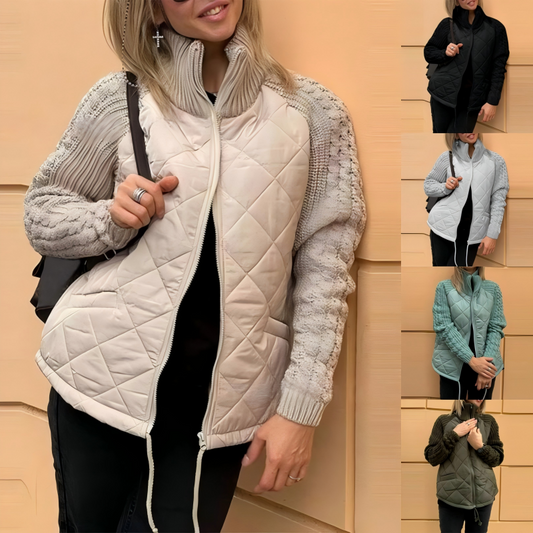 🔥2025 New Women's Knit Patchwork Puffy Jacket