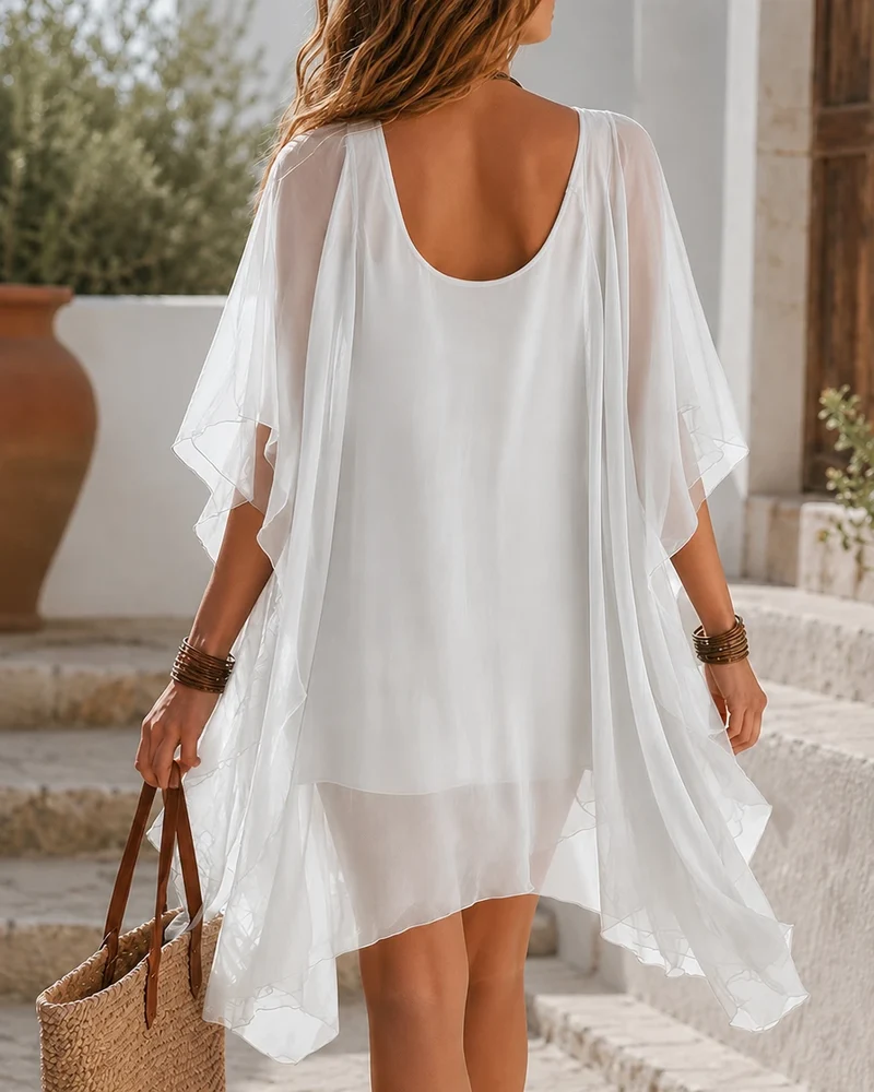 Chiffon Slip Dress and Cover-Up Set