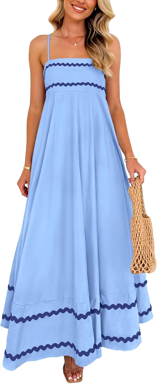 ⌛Clearance Sale-The Perfect Coastal Maxi: Soft Ruffles, Easy Swing Fit, All-Day Comfort