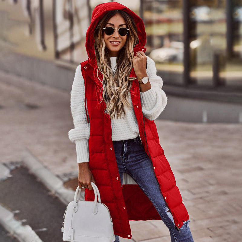 🔥Last Day Sale 49% Off🔥Women's Long Sleeveless Vest with Hood for Winter