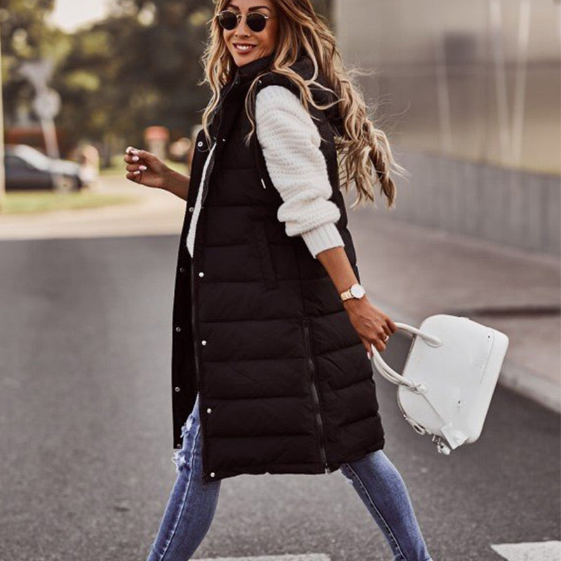 🔥Last Day Sale 49% Off🔥Women's Long Sleeveless Vest with Hood for Winter