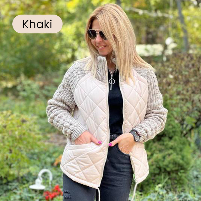 🔥2025 New Women's Knit Patchwork Puffy Jacket