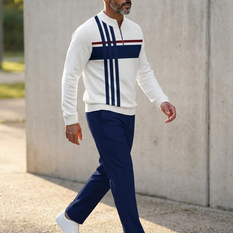 ⏳LAST DAY SALE 50% OFF💕Men's Graphic Print Pullover & Pants Set